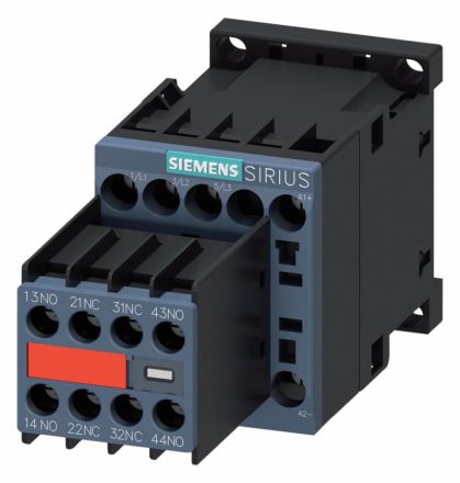 Siemens 3RT2017-1BW44-3MA0 AC-3 5.5kW/400V 2S+2NC DC 48V 3p. S00 Contactor
