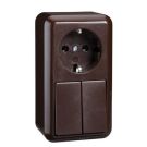 ELSO 388502 10/16A CONTURA brown surface-mounted combination series switch