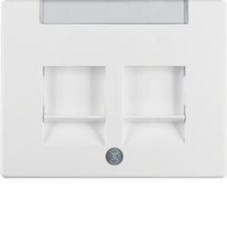 Berker 11820069 Centre piece with dust protection sliders and labelling field polar white, glossy