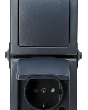 Kopp 138515009 NAUTIC 49mm vertical anthracite on/off switch