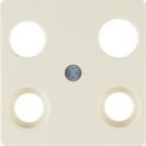 Berker 148302 central plate for antenna socket 4-hole white, glossy central plate system