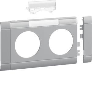 TEHALIT GB080217035 Modular panel 2-way plug-in label 80mm light grey