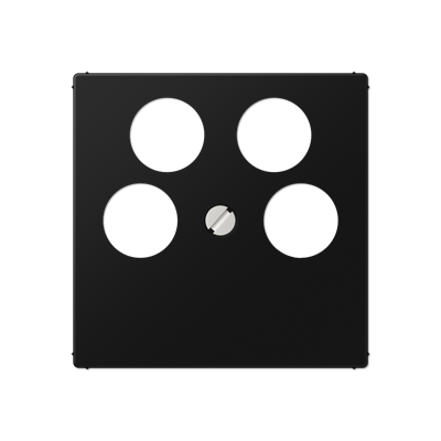 Jung A561-4SAT2SWM cover for 4-hole satellite TV socket (Ankaro), thermoplastic painted, series A, graphite black matt