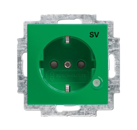 Busch-Jaeger 20 EUCBL-13-914 SCHUKO® socket insert, with LED control light green RAL 6032
