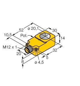 Turck 1535548 BI20R-Q14-LU-H1141 Inductive sensor