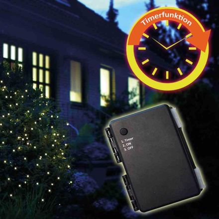 Fhs 12014 LED battery net outdoor 100s, 1.5 x 1.5 m with timer for 3 x AA
