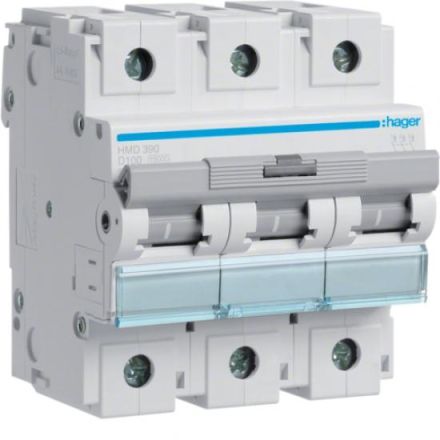 Hager HMD390 circuit breaker 3-pole D100A 4, 5M 15kA