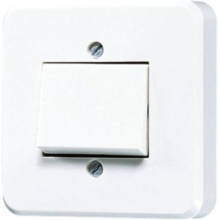 Jung 306A-24WW rocker switch, universal off-change 1 A, AC/DC 24 V, AP 600, alpine white