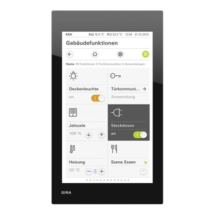 GIRA 206905 KNX touch panel G1 | PoE | glass black