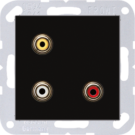 Jung MAA1031SW Multimedia connection system Cinch Audio / Composite Video, Series A, black