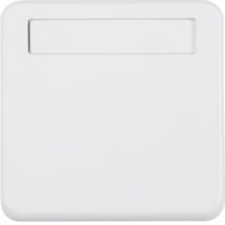 Berker 102259 intermediate ring with hinged lid and labelling field polar white, glossy wg Up IP4
