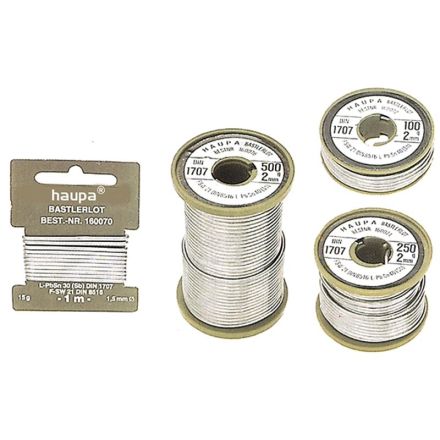 HAUPA 160074 solder wire Ø2mm 250g with flux 40%