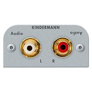 Kindermann 7441000410 Audio L/R 2xCinch 54x54mm solder connection connection panel half panel