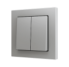 ZENNIO ZS552PB2S Double button Soft ZS55 | for 2 binary inputs | silver