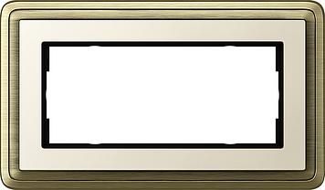 Gira 1002623 2-way cover frame without center bar ClassiX bronze/cream white