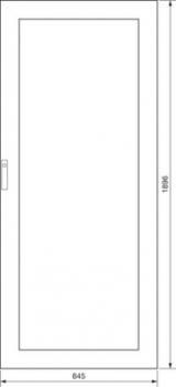 Hager FZ223XW transparent door ASV grey RAL7035 850x2000mm