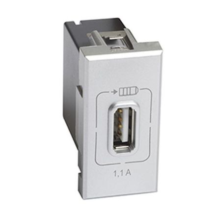 Bticino HC4285C1 USB charging module AX 1MODULE Alu, (aluminium)