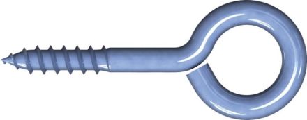 Reisser 000323S021-080016S-1 Eyebolt wood thread RN 323, 8.0 X 16, steel, galvanized, blue pass., packed 25 a