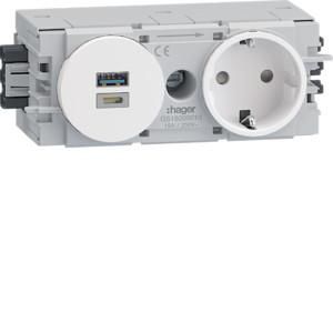 TEHALIT GS16009010 1-way USB A+C 15W C-Prof rw socket