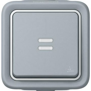 Legrand 069713 rocker switch illuminated, moisture-proof, AP Plexo IP55, (grey)