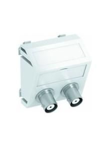 OBO Bettermann MTS-2BC F RW1 2x coupling Bu-Bu 45x45mm multimedia carrier Audio-BNC, 6105102