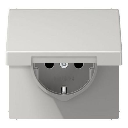 Jung LS1520KLLG SCHUKO socket, 16 A 250 V ~, hinged cover, Duroplast, LS series, light grey