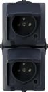 Kopp 138815008 NAUTIC MSK-2-way vertical anthracite socket