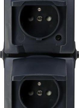 Kopp 138815008 NAUTIC MSK-2-way vertical anthracite socket
