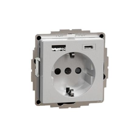 ELSO ELG3653511 M USB 16A/250V TYPE A+C JOY EST socket stainless steel effect