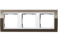 Gira 0213763 3-way cover frame for pure white Gira Event Clear Brown