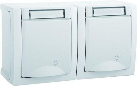 HHG 90591188-DE Pacific Schuko socket 2-way horizontal