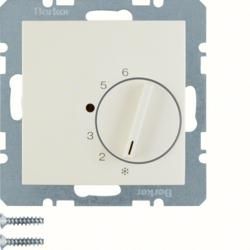 Berker 20268982 Temperature controller with changeover switch and central piece white, glossy Berker S.1