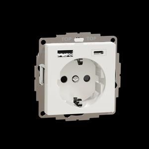 MERTEN MEG2367-0319 USB A+C 3A polar white glossy System M socket SCHUKO