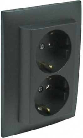 EFAPEL MONOBL DOUB EARTH SOCKET (SKO TYPE) GRAY