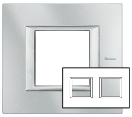 Bticino HA4802M2HHC AXOLUTE frame 2-way GREY ALU horizontal, (grey)