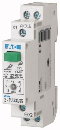 Eaton Z-PUL230/SS button, +LED, 230AC/DC, 2S, 16A, orange, 276297
