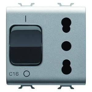 Gewiss GW14311 Verl. LS-switch 2M 1P+N 16A P17/11 tit socket