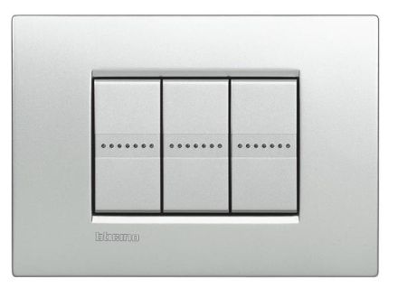 Bticino LNC4803TE LL-AIR frame TECH 3-MOD , (aluminium)