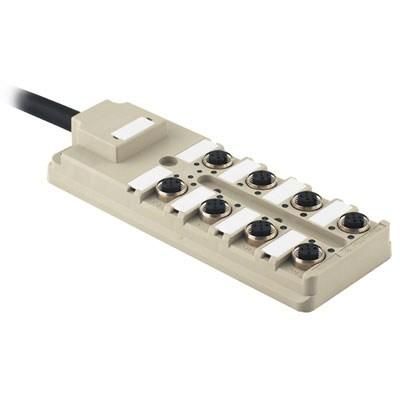 Weidmüller 9456770000 SAI-8-F 4P PUR 15m 8 slots M12 passive sensor-actuator distributor