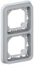 Legrand 069685 FR cover frame 2-way vertical damp-proof Plexo, (grey)