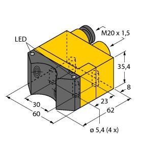 Turck 1569902 NI4-DSU35TC-2AP4X2 Inductive double sensor