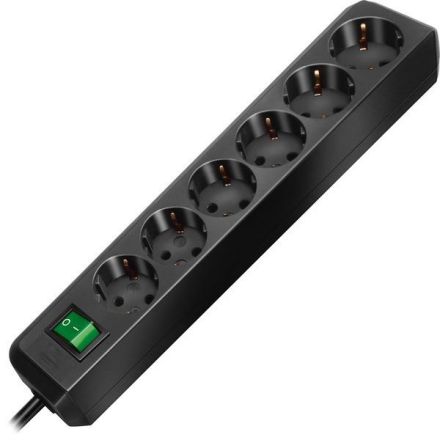 Brennenstuhl 1159500015 power strip 6-way black ECO-Line with switch 1.5m