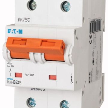 Eaton PLHT-B63/2 circuit breaker, 63A, 2p, B-Char , 248003
