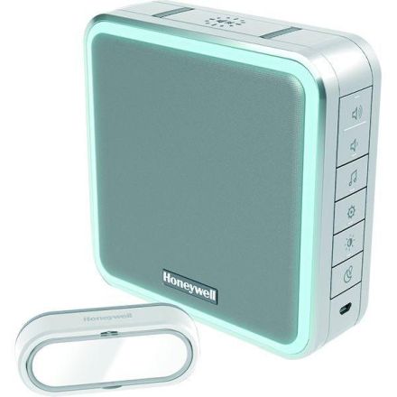 Honeywell DC917SGL 200m 90dB MP3 light ring silver grey wireless chime set
