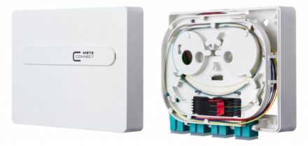 METZ CONNECT 1501151F04HC OpDAT ADT 4xSC-S aqua OM3 pure white data connection box