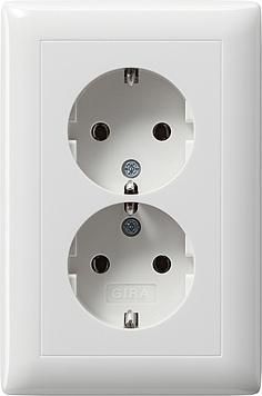 Gira 078203 double SCHUKO compact Standard 55 pure white