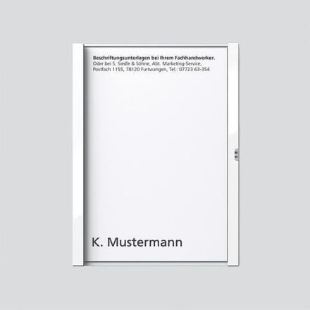 Siedle 200029948-00 Nameplate complete for TM 612-1/BTM 650-01 WH