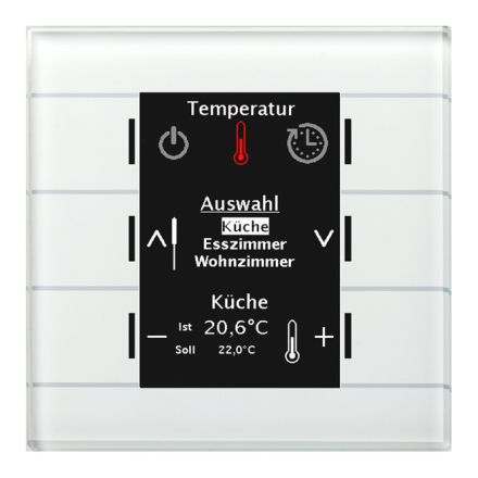 MDT BE-GBZW.01 KNX glass control center Smart | pure white glossy