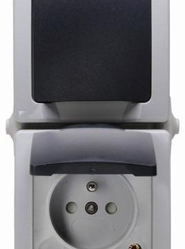 Kopp 138856007 NAUTIC 2-way IP44 grey surface-mounted housing