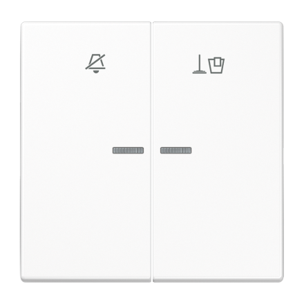 Jung LSRUKO5MWW hotel rocker switch, indoor unit, symbols Do not disturb and tidy up room, LS series, alpine white
